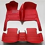 ZPXJSM Customize Leather Car Floor Mats for Sedan SUV Sports Car Black Red Pink White Men's and Women's Vehicle Pads (Pure red Stitching)