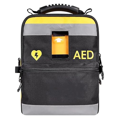 AED - Bolsa de almacenamiento portátil para desfibrilador con correas de hombro ajustables, cremallera de 2 vías, tiras reflectantes para el hogar, oficina, hospital, lugares públicos