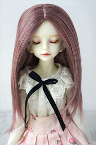 Doll wigs JD078 Nature Straigth BJD doll wigs 1/6 1/4 1/3 Synthetic mohair doll accessories (Purple, 7-8inch)