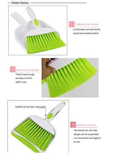 Bsmstone Mini Broom And Dustpan Set-Mini Whisk Set For Desk, Housekeeping, Office, Kitchen, Pet Nest, Etc.,Daily Cleaning Necessity Plastic Mini Dustpan Set (Light Blue) #TOP2