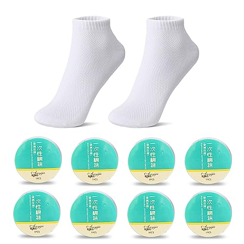 Disposable compressed socks Ankle Socks Thin Athletic Running Middle Cut Socks With Heel Tab reusable male and female universal 8Pairs