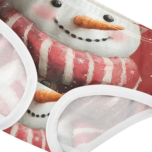 Cute Snowman Christmas Red Panties Little Girl Girls Underwear Toddlers Cotton Animal Briefs Girls Undies 2t4