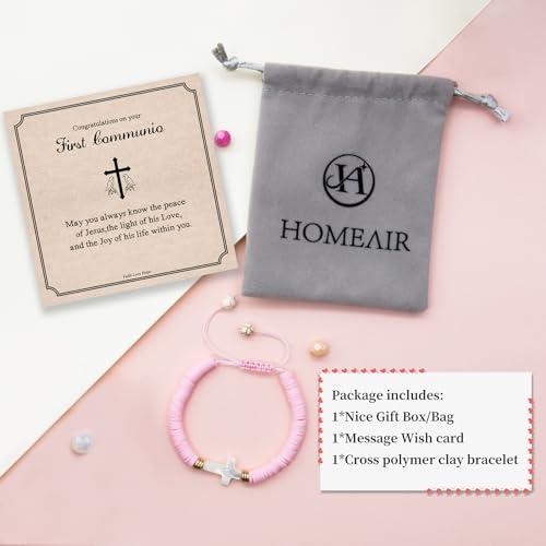Image of Easter Gifts for Grandkids,Polymer Clay Cross WWJD Bracelet Baptism Confirmation Blessing First Holy Communion Gifts for Little Girls Goddaughter Kids Daughter Granddaughter
