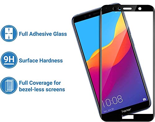 Image of Screen Protector for Huawei Honor Y6 2018 (Black) Tempered Glass Edge-to-Edge 6D Screen Guard With Installation Ki