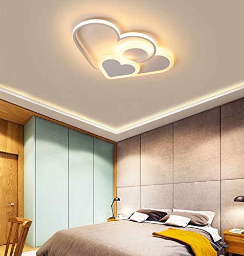 Preisvergleich Produktbild GUANSHAN 3D Deckenleuchte LED Creative Stereoscopic Hearts Deckenleuchte Beleuchtung für Jungen Mädchen Schlafzimmer Kindergarten, Warmes Licht, 30W, Weiß