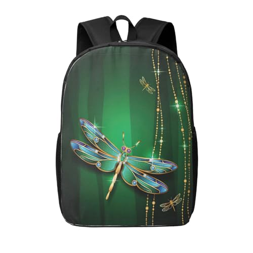 Mochila de libélula Jewel negra para portátil bolsa de negocios informal unisex