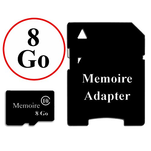 PH26 Carte Mémoire au Format Micro-SD 8Go Classe 10 + Adaptateur pour Wiko Fever by