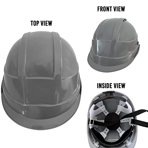 Image of LADWA Grey Heavy Duty Director Safety Helmet, ISI Marked Industrial Protective Hard Hat for Construction and Outdoor Safety Applications (Pack of 5)