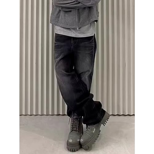 Worn Out Long Pants, Unisex High Street Washed Straight Leg Jeans for Both Men and Women4