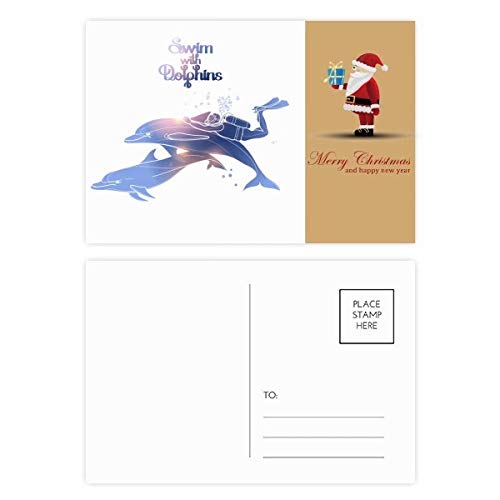 Cartes postales de Noël dauphins lot de 20 pour éviter les pannes d'idées