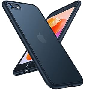 Torras Hülle, stoßfest, entworfen für iPhone SE 2020 und iPhone 8, militärisch erprobte Stoßfestigkeit, durchscheinend, matte, harte Rückseite und weiche Eckstücke, Slim für iPhone 7 und SE 2