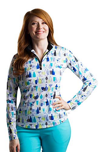 SanSoleil Women's SolTek Ice UV 50 Long Sleeve Mock Neck Top - Large Lido Lounge