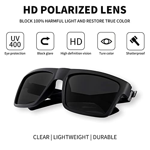 Retro Polarized Sunglasses for Men and Women Classic Vintage Square Sun Glasses UV400 Protection D9183