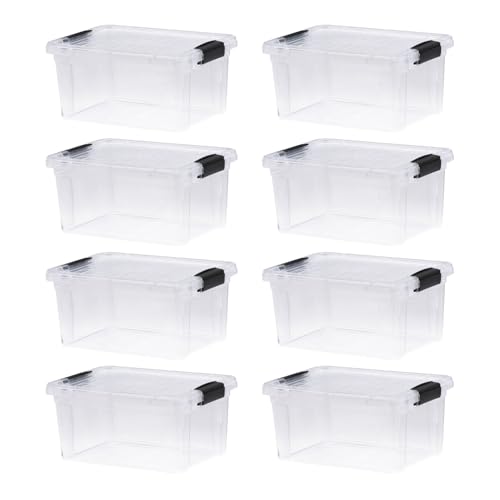 Image of Superio 6.6 Quart Clear Plastic Storage Boxes with Lids, Stackable Organizer Containers, BPA-Free Storage Bins for Home, Office, School & Dorm, 8 Pack