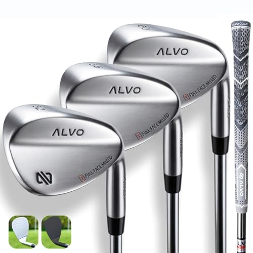 ALVO GOLF Premium Golf Wedges 52/56/60 Sets or Individual Wedges - 52 degree Gap Wedge, 56 degree Sand Wedge, 60 degree lob Wedge Golf Club - Pitching Wedge for Men Right Hand - Wedges Golf - Max spin