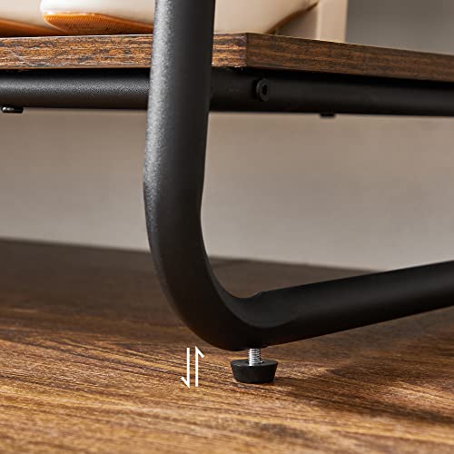 VASAGLE Kleiderständer, Garderobenständer, Garderobe, 2 Ablagen, 6 Haken in S-Form, Stahlgestell, 45 x 100 x 160 cm, für Schlafzimmer, Flur, Eingangsbereich, vintagebraun-schwarz RGR112B01