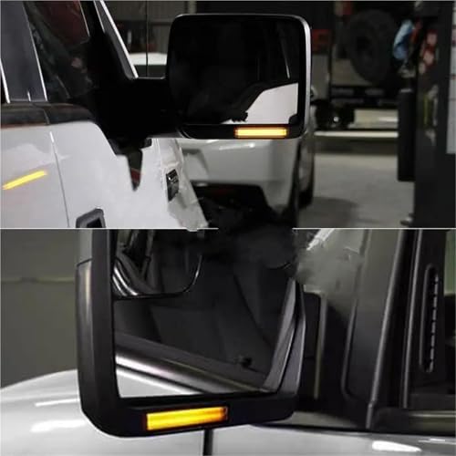 Luz LED secuencial resistente al agua de 12V con intermitente ámbar continuo para retrovisor 7