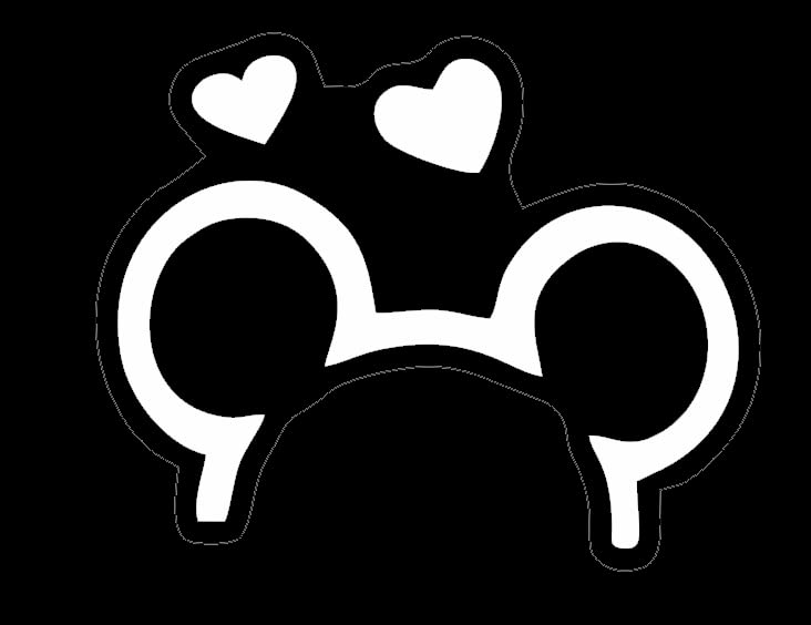 ARAWARA Cartoon Mouse Shape Sticker, Classic Retro Character Mouse, Fantasy Character Shape, Iconic Rodent, Mouse Ear Shape for Car, Vehicle, RV, Van, Truck,1PC (White)