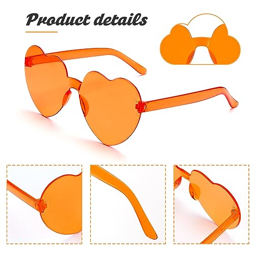 Hoosmoon Heart Sunglasses Heart Shaped Sunglasses Womens 2 Pairs Rave Sunglasses for Women Bachelorette Party Favors3
