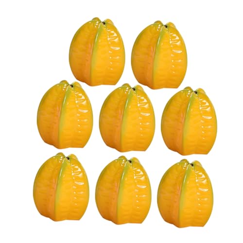Cabilock 8stücke Mini Realistische Harz Sternfrucht Modelle Künstliche Obst Karambolen Dekorative Spielzeug Foto Requisiten DIY Accessoires
