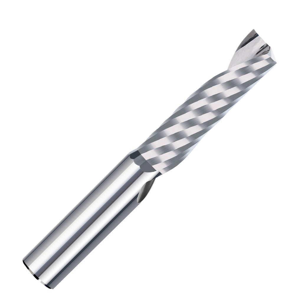 1 fresa CNC de 4 mm, carburo en espiral una sola flauta for corte aluminio y madera(4x25x50mm)
