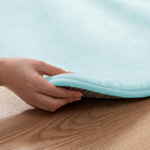 Image of 1.3 inch Thick Baby Floor Play Mat 50x50 Padded Foam Mat Kids, Ice Blue | Memory Mat for Baby to Play on Floor Waterproof Easy Care with Non-Slip Tummy Time Play Mat for Nursery Playroom Classroom