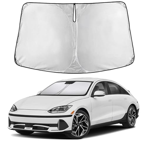 Image of EcoNour Windshield Sun Shade for Hyundai Ioniq 6 2023-2025 | Front Window Sunshade | Foldable Car Sun Protector | Blocks UV Rays & Keeps Interior Cooler
