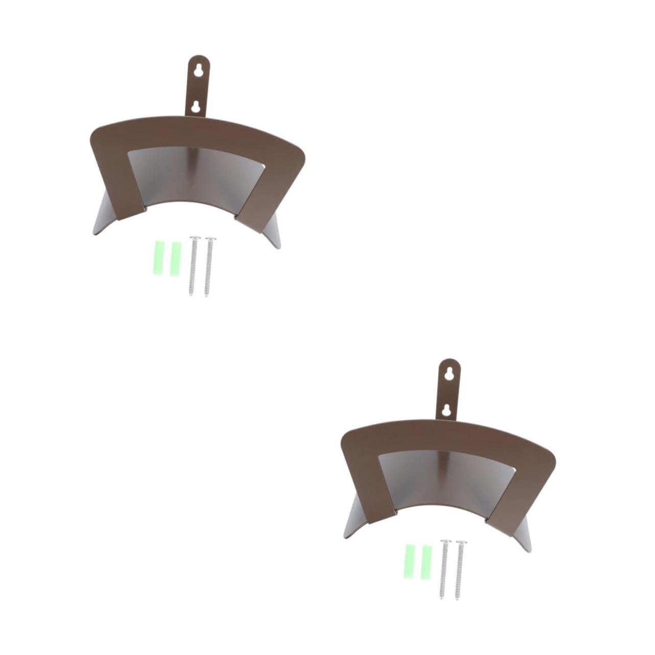 Supports de tuyau d'arrosage Toyvian en fer marron pour rangement extérieur x2