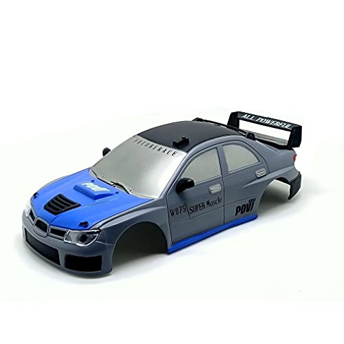 TURBOWING RC 1:28 Car Shell Subaru GTR35 106mm Wheelbase for Mini-Q Modified (Subaru Blue,106mm)