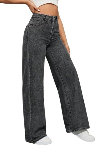 Image of Trendy Straight Fit Jeans for Women and Girls Durable Cotton Blend Perfect Casual Look