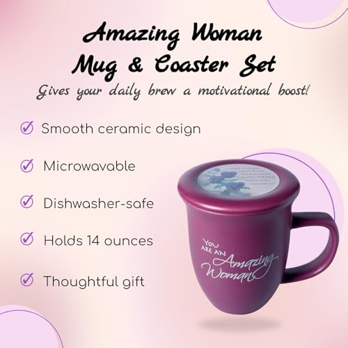 Taza de cerámica con tapa 14 oz color violeta miniatura 2