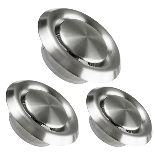 Cubierta de rejilla de ventilación redonda ajustable de acero inoxidable 304 con centro giratorio para conductos de pared o techo, 100 mm, 125 mm, 150 mm, fácil de instalar y limpiar para ventilación