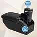 AULPHIKE Compatible with Ford Figo Armrest Car Center Console Organizer Armrests Double Layer Storage with USB Ports（Black Style）