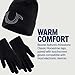 True Religion Beanie Hat and Touchscreen Glove Set, Cuffed Winter Knit Cap with Rhinestone Logo and Touch Screen Mittens, Black, One Size