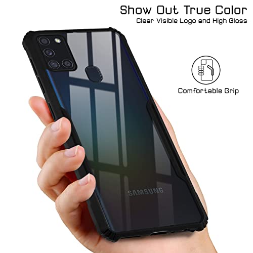 Image of Jkobi Hard PC Crystal Bumper Shockproof Back Cover Case for Samsung Galaxy A21s with Camera Protection (Matte Black)