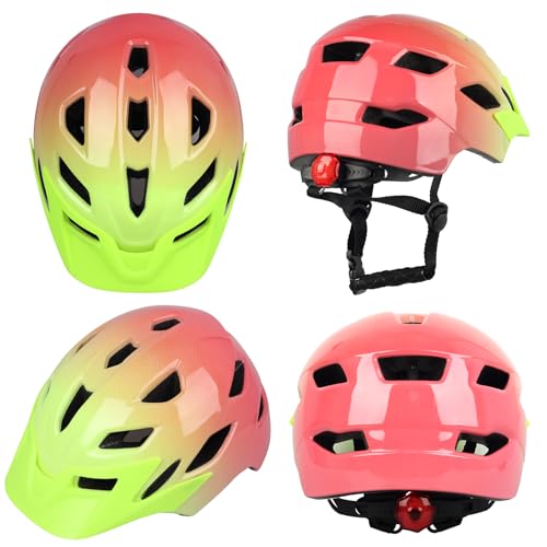 Image of Kids Bike Helmet with LED Light for Youth Teen Toddler Boys Girls | Adjustable with Detachable Visor for Age 3-5-8-10-12-14,Safety Certified Multi-Sport for Bicycle Scooter Skateboard
