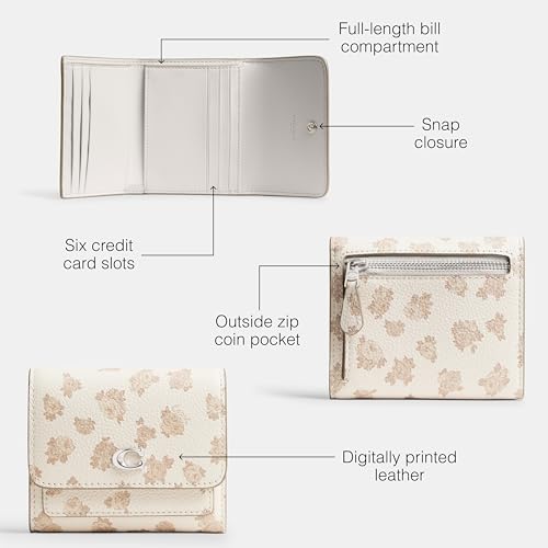 Coach Women's Mila Small Flap Wallet with Floral Print Accessory-Travel, LH/Chalk Multi3