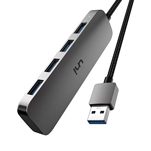 USB ハブ 3.0 USB ポート[ USB3.0*4ポート] ｜ uni ハブusb 3.0 対応 USB変換アダプタ usb a ハブ｜高速データ転送, PS4 / Windows/ノートパソコン/MacBook/ホストコンピューターなどのUSB PC に会社勤務対応 [スペースグレー]