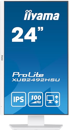 Monitor iiyama XUB2492HSU-W6 24 IPS 100Hz regulable en altura blanco 2