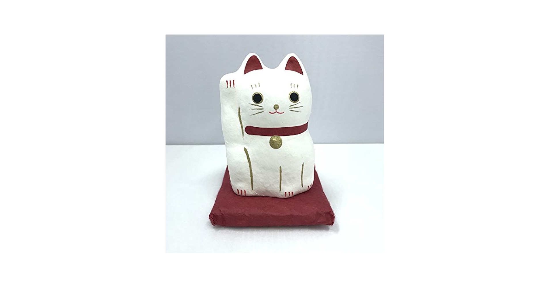 張り子　招き猫　白猫　手書き　４個 張り子 招き猫 白猫 手書き 4個