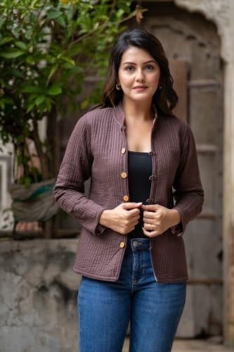 Image of Reversible Jacket for Women | Double Sided Quilted Jacket | Reversible Winter Jacket for Women | Stylish Ethnic Printed Jacket | Warm & Comfortable Casual Outerwear