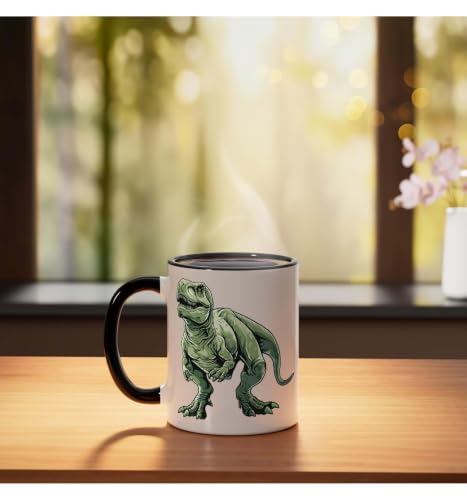 Taza de cerámica con diseño de T Rex dinosaurio miniatura 3
