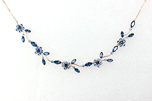 Image of Faship Gorgeous Rhinestone Crystal Floral Necklace Earrings Set