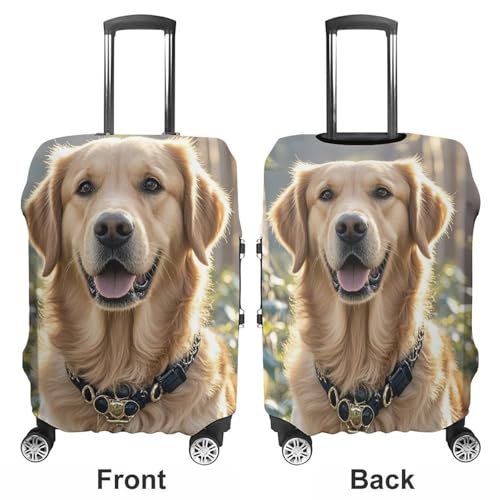 Golden Retriever Luggage Cover Elastic Luggage Covers for Suitcase Travel Luggage Covers Anti-Scratch Washable Suitcase Sleeve Fits 19-32 Inch Luggage3
