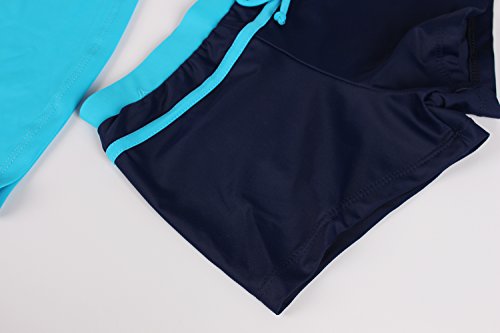 Jerrisapparel Little Girls' Summer Two Piece Boyshort Tankini Kids Swimsuit (10-11/Tag Size 3Xl, Blue) #TOP5