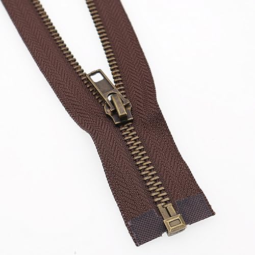 Leekayer 2pcs #5 24 Inch Separating Zipper Brown Brass 60cm
