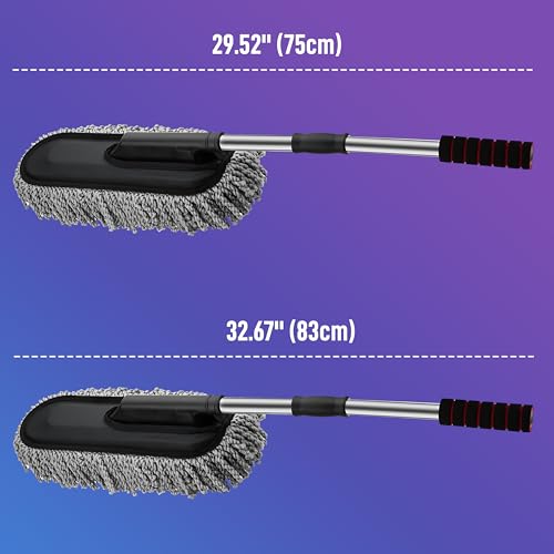 Image of iWagon- Super Soft Car Cleaning Multipurpose Car Cleaner Brush Exterior and Interior Extendable Handle for Cleaning
