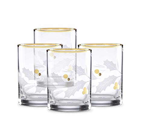 Lenox Holiday Gold Double Old Fashioned 4-Piece Glass Set Clear, 2.50 LB #1