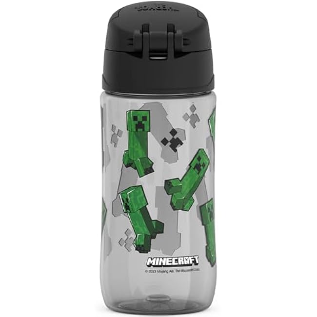 THERMOS FUNTAINER 16 Ounce Plastic Hydration Bottle with Spout, MINECRAFT