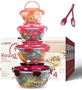 LUXEAR Large Produce Saver Container, Fresh Containers with Airtight Lids and Handle for Fridge K...